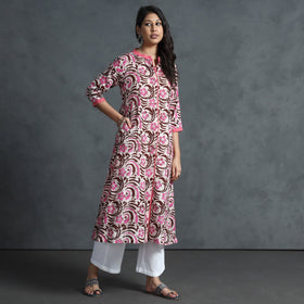 Buy Hand Batik Printed Cotton Kurta for Women