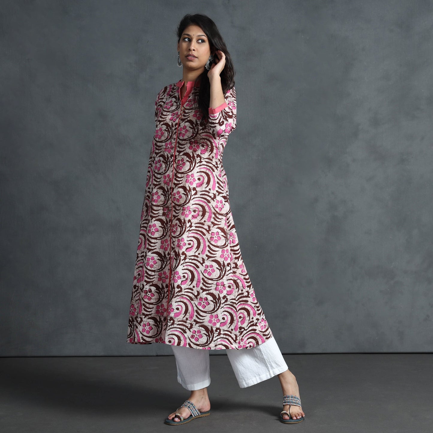 Buy Hand Batik Printed Cotton Kurta for Women