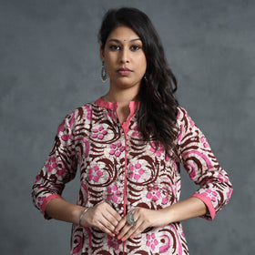 Buy Hand Batik Printed Cotton Kurta for Women