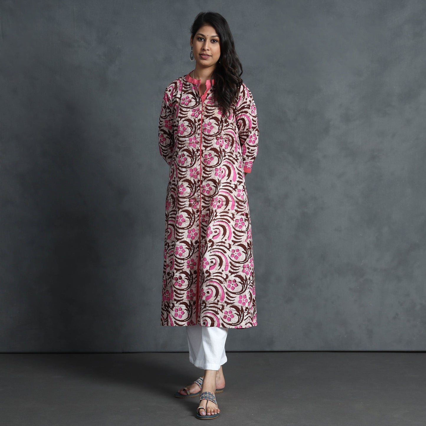 Buy Hand Batik Printed Cotton Kurta for Women