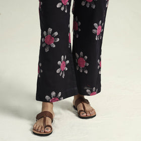 Hand batik printed cotton kurta with palazzo & dupatta set