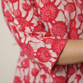  Hand Batik Printed Cotton A-Line Kurta for Women