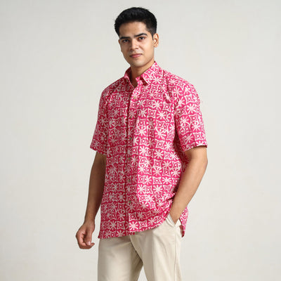 Buy Hand Batik Printed Cotton Men Half Sleeve Shirt 02 Online l iTokri.com