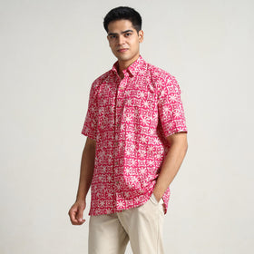 Buy Hand Batik Printed Cotton Men Half Sleeve Shirt 02 Online l iTokri.com