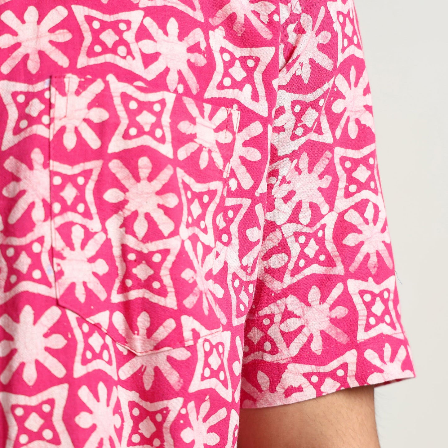 Buy Hand Batik Printed Cotton Men Half Sleeve Shirt 02 Online l iTokri.com