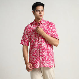 Buy Hand Batik Printed Cotton Men Half Sleeve Shirt 02 Online l iTokri.com
