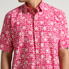 Buy Hand Batik Printed Cotton Men Half Sleeve Shirt 02 Online l iTokri.com