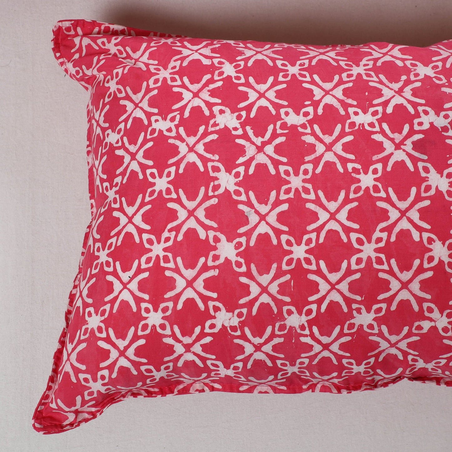Pink - hand batik printed cotton pillow cover (set of 2) 21