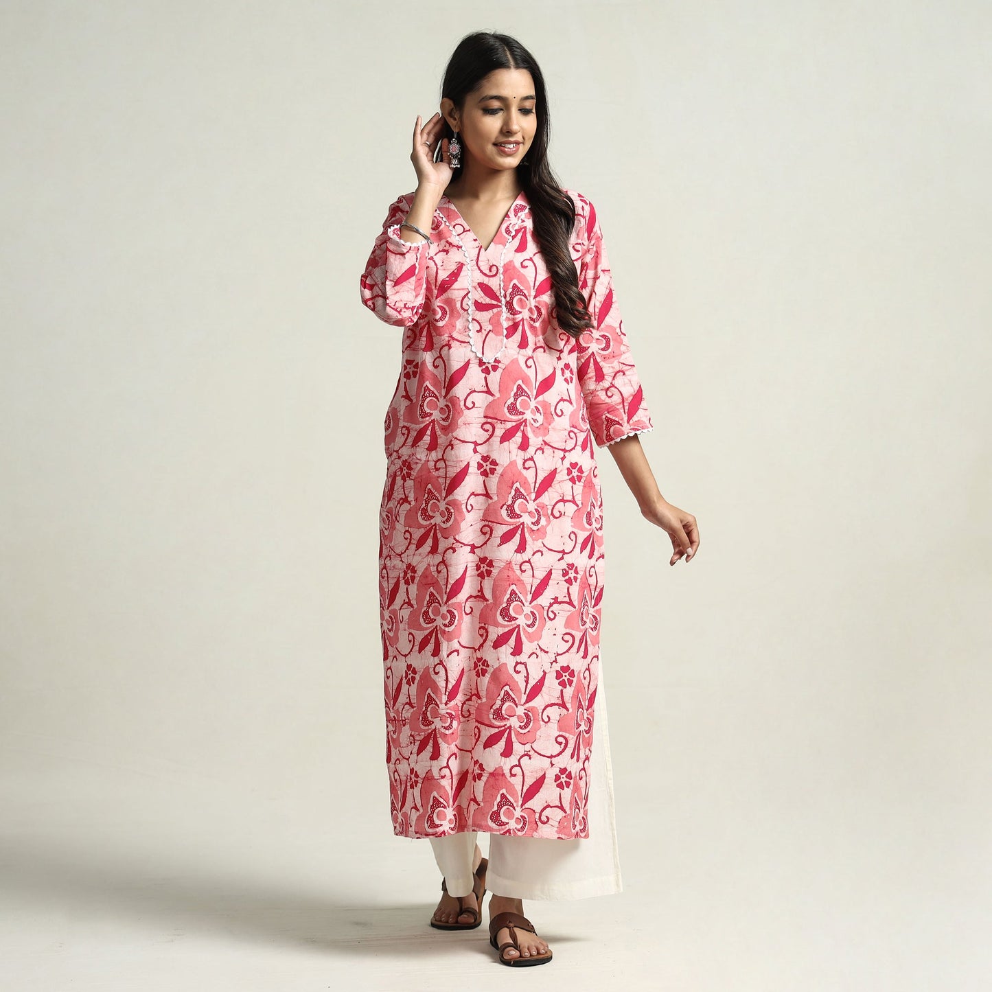 Hand Batik Printed kurta