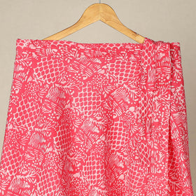 Pink - hand batik printed wrap around skirt for women 04