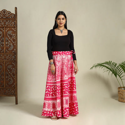 Buy Hand Batik Print Running Stitch Cotton Long Skirt