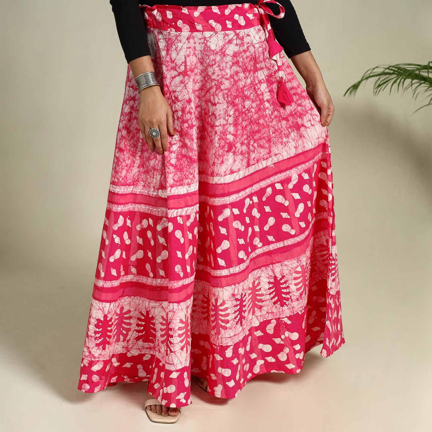 Buy Hand Batik Print Running Stitch Cotton Long Skirt