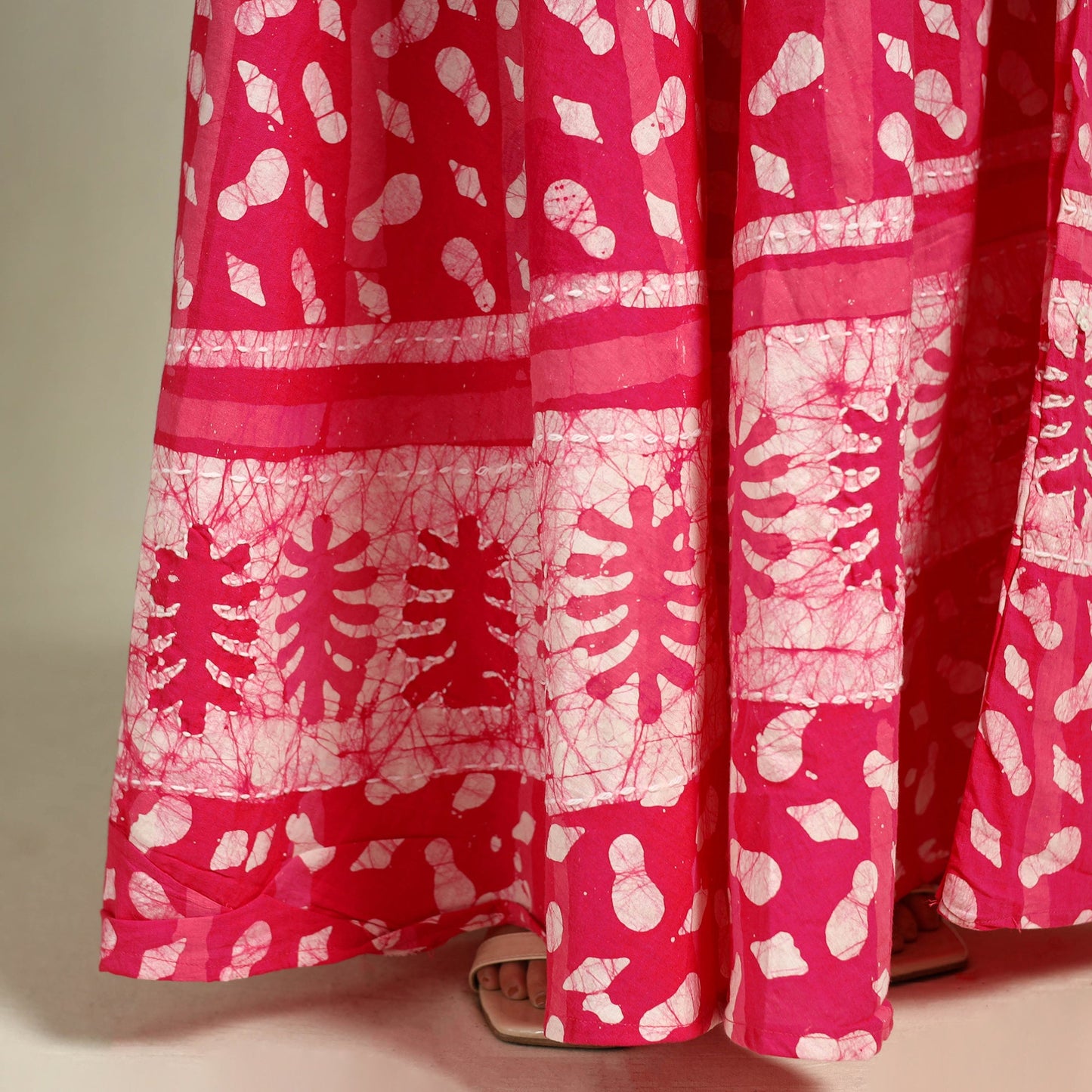 Buy Hand Batik Print Running Stitch Cotton Long Skirt