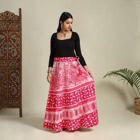 Buy Hand Batik Print Running Stitch Cotton Long Skirt