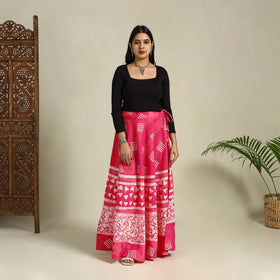 Buy Hand Batik Print Running Stitch Cotton Long Skirt