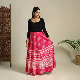 Buy Hand Batik Print Running Stitch Cotton Long Skirt