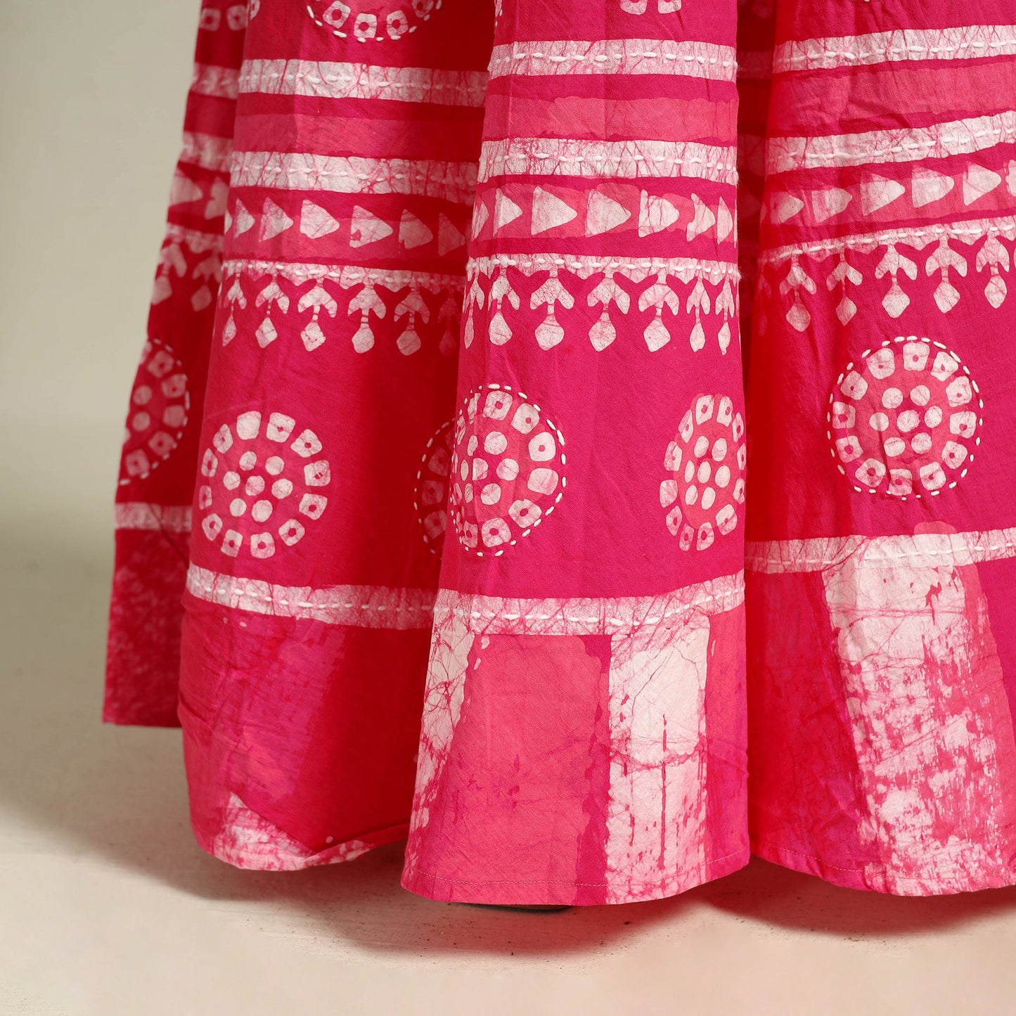 Buy Hand Batik Print Running Stitch Cotton Long Skirt