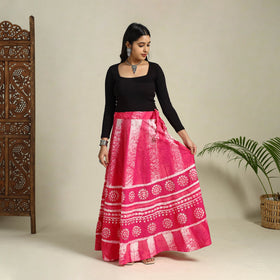 Buy Hand Batik Print Running Stitch Cotton Long Skirt