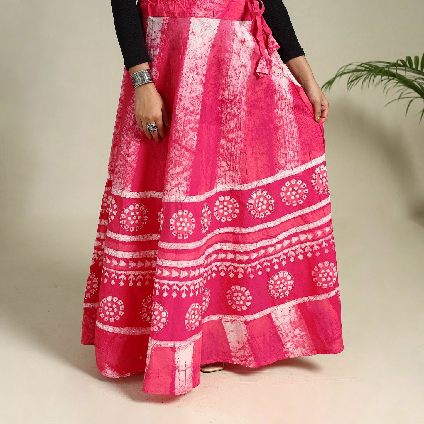 Buy Hand Batik Print Running Stitch Cotton Long Skirt