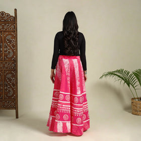 Buy Hand Batik Print Running Stitch Cotton Long Skirt