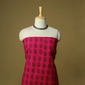 Hand block bagh print cotton 3pc unstitched dress material