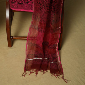 Hand block bagh print cotton 3pc unstitched dress material