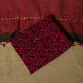 Hand block bagh print cotton 3pc unstitched dress material