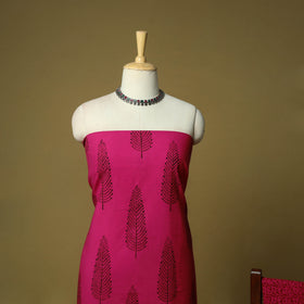 Hand block bagh print cotton 3pc unstitched dress material