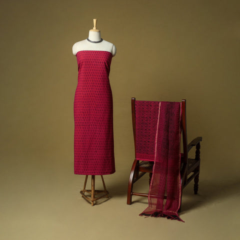 Hand block bagh print cotton 3pc unstitched dress material