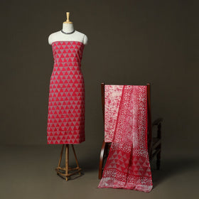 Hand batik cotton 3pc unstitched dress material 15