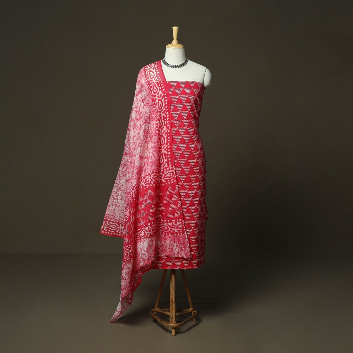 Hand batik cotton 3pc unstitched dress material 15