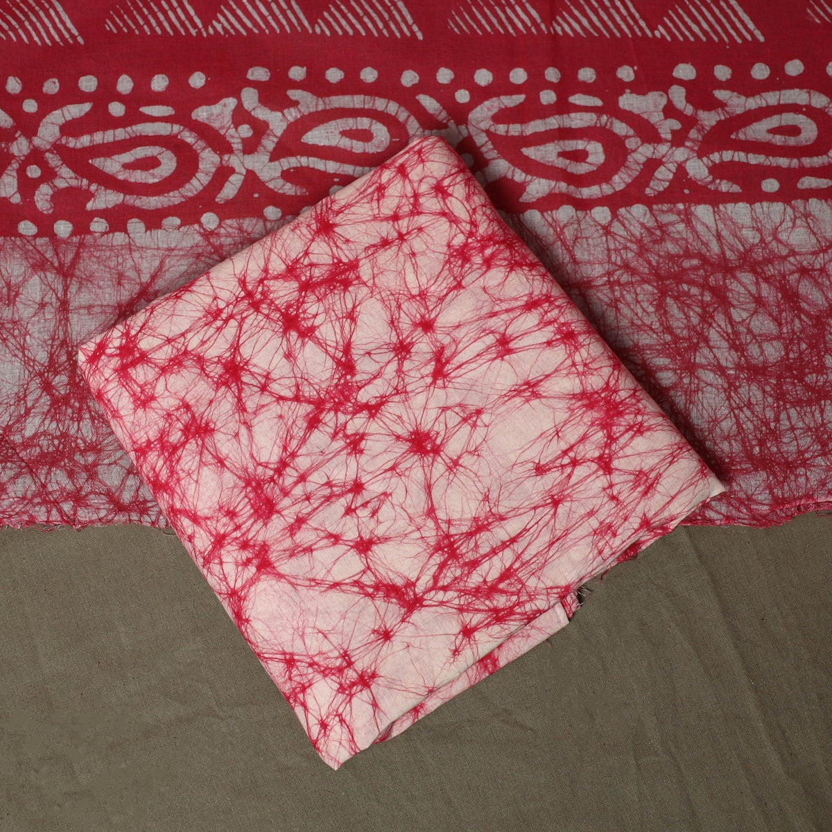 Hand batik cotton 3pc unstitched dress material 15