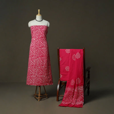 Hand batik cotton 3pc unstitched dress material 59