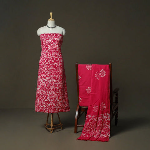 Hand batik cotton 3pc unstitched dress material 59