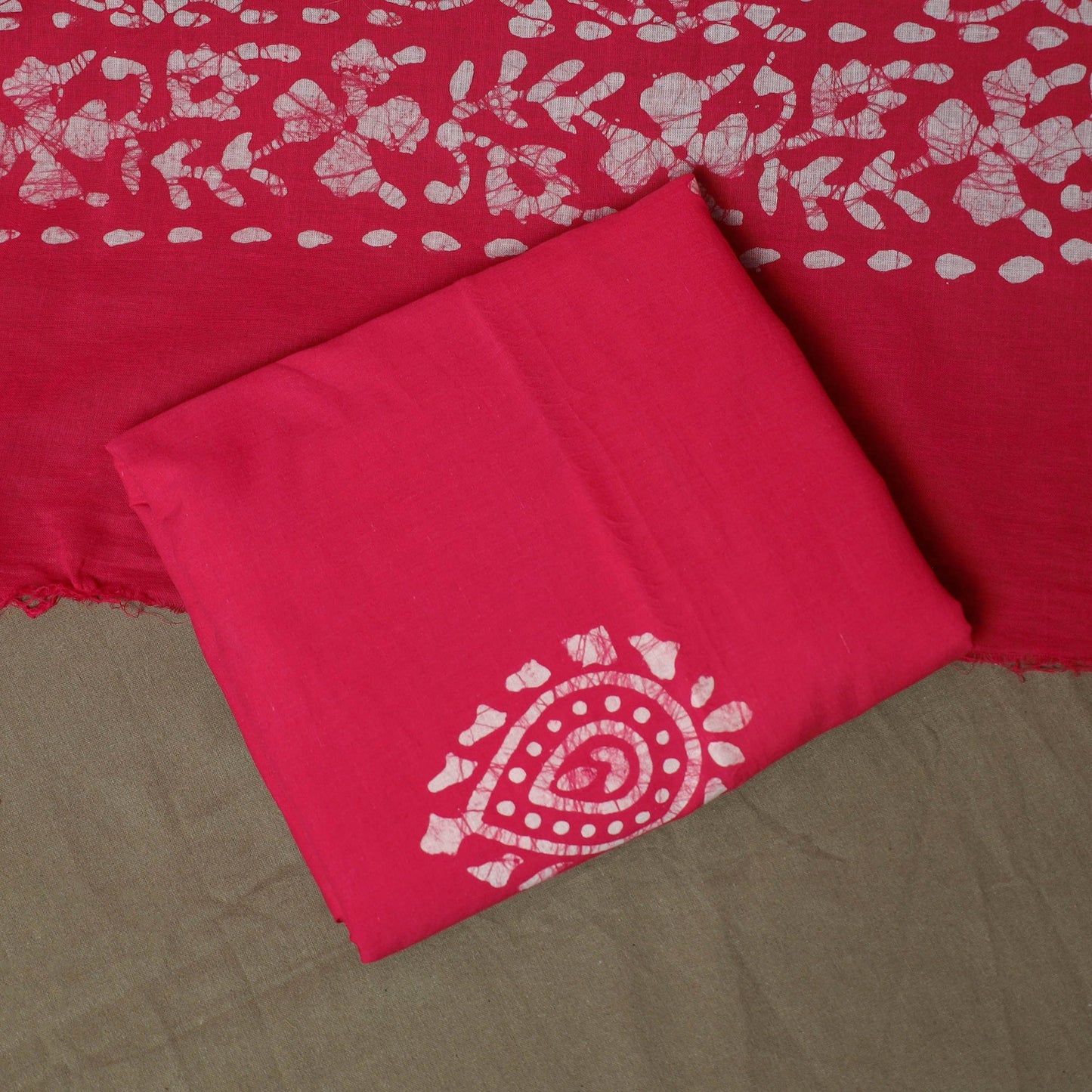 Hand batik cotton 3pc unstitched dress material 59