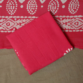 Hand block batik print cotton 3pc unstitched dress material