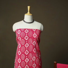 Hand block batik print cotton 3pc unstitched dress material