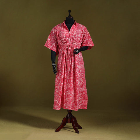 Hand batik cotton long kaftan 06 - handcrafted