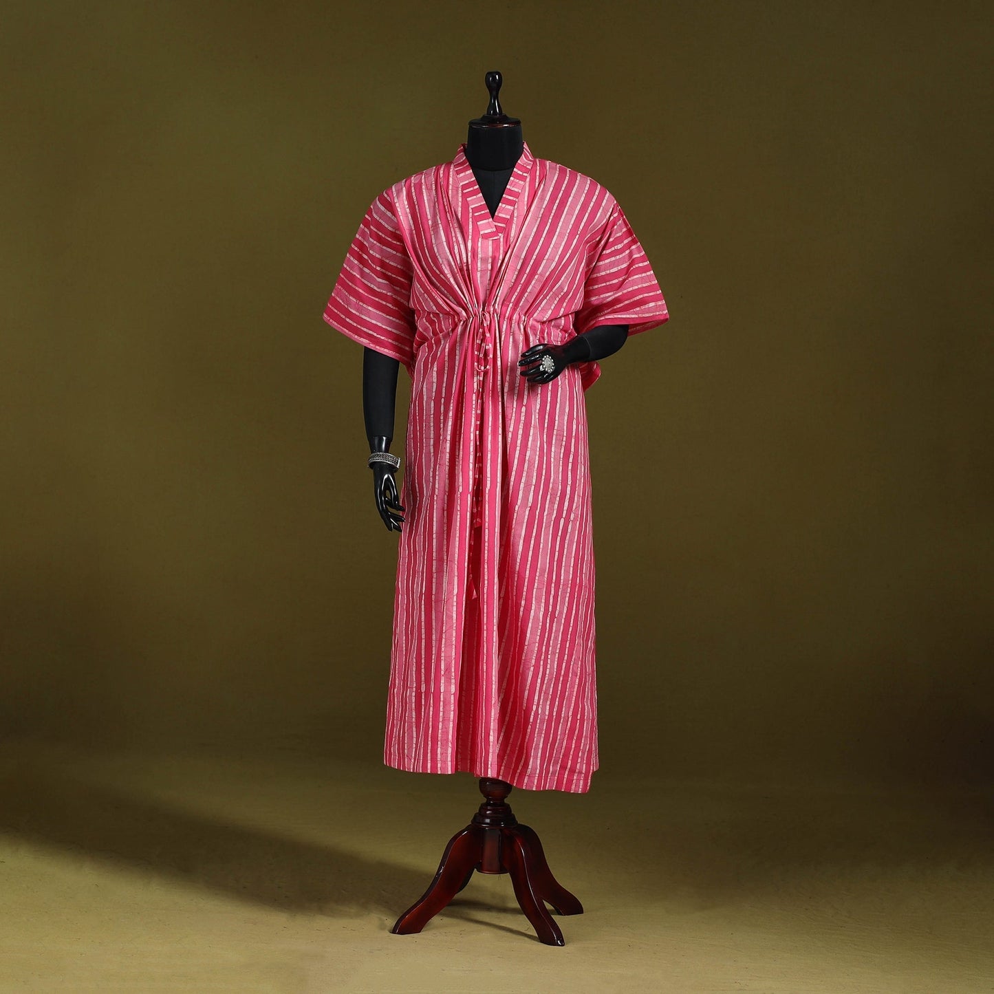Hand batik cotton long kaftan 13 - handcrafted
