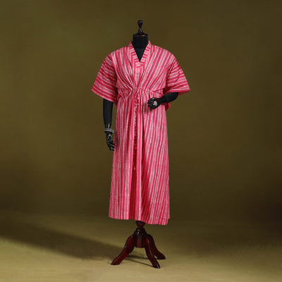 Hand batik cotton long kaftan 13 - handcrafted