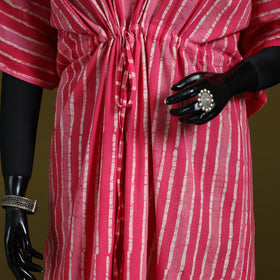 Hand batik cotton long kaftan 13 - handcrafted