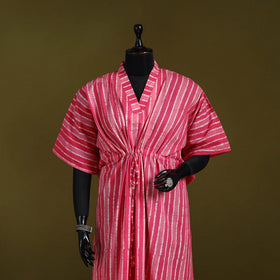 Hand batik cotton long kaftan 13 - handcrafted