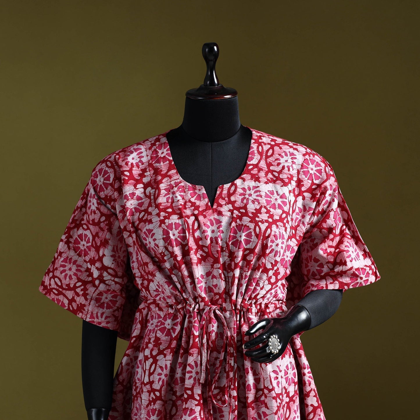 Hand batik cotton medium kaftan 29 - handcrafted