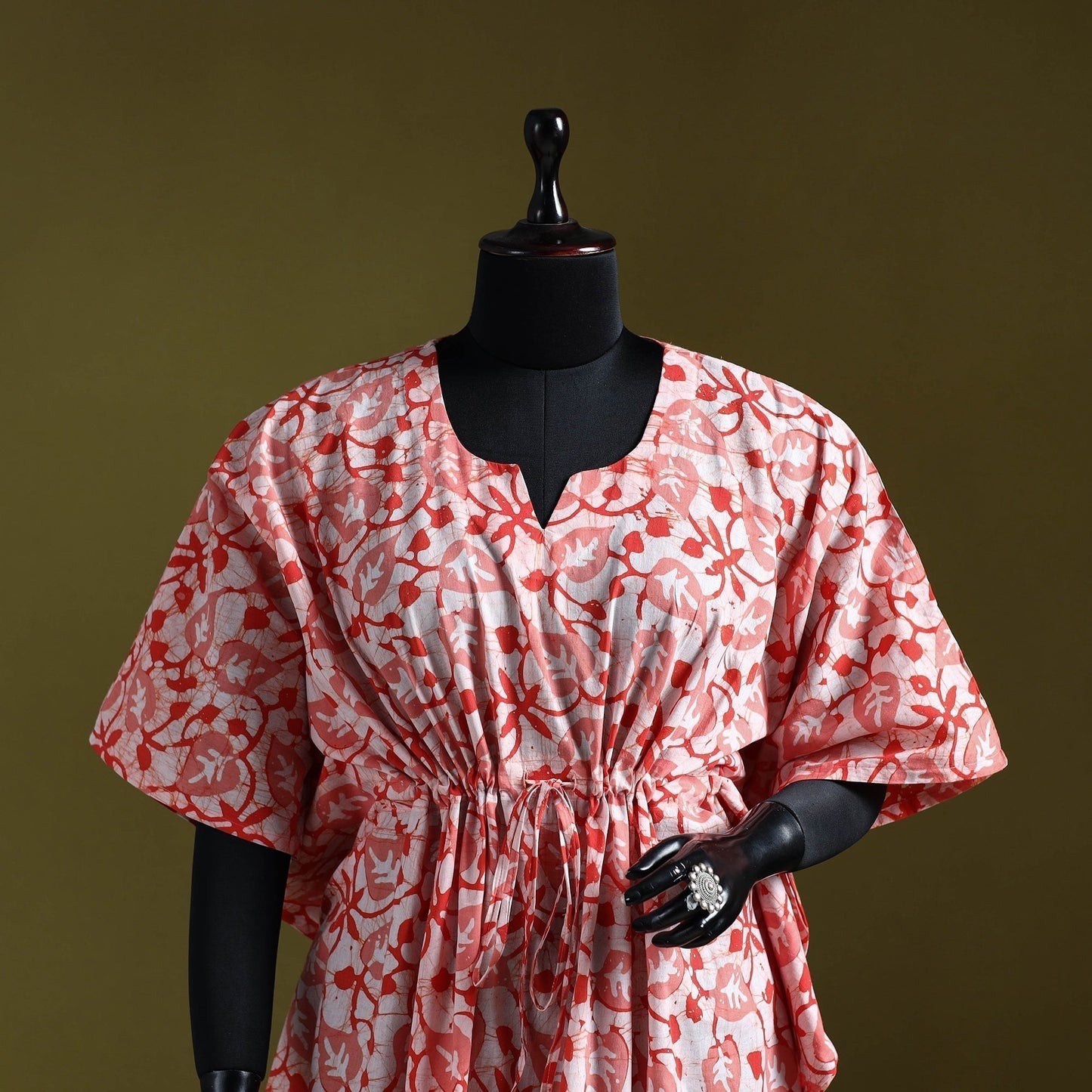 Hand batik cotton medium kaftan 32 - handcrafted