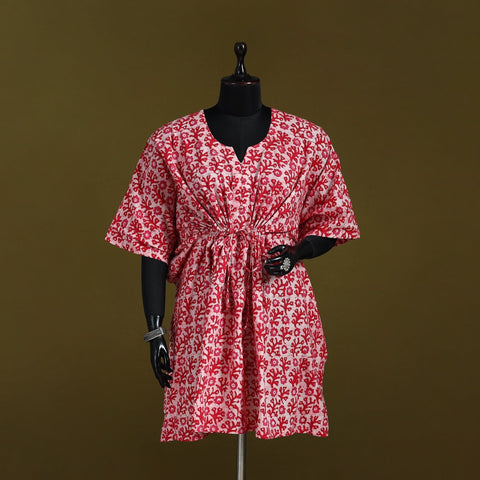 Hand batik cotton medium kaftan 64 - handcrafted