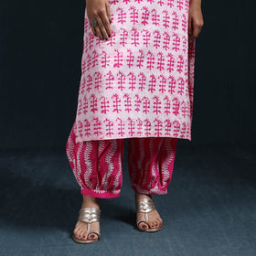 Hand batik cotton suit set with dupatta for women 18