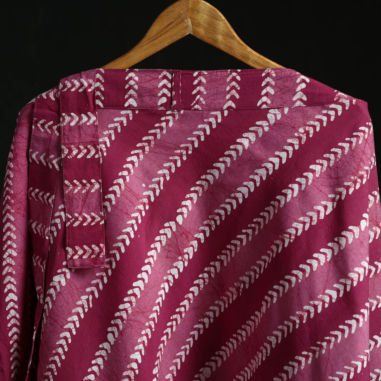 Hand block batik print cotton wrap around skirt 04