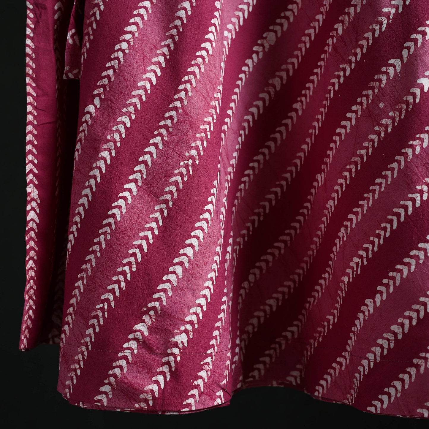 Hand block batik print cotton wrap around skirt 04