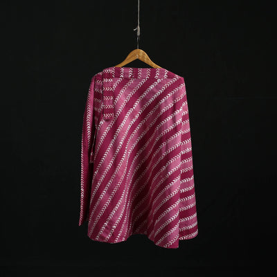 Hand block batik print cotton wrap around skirt 04