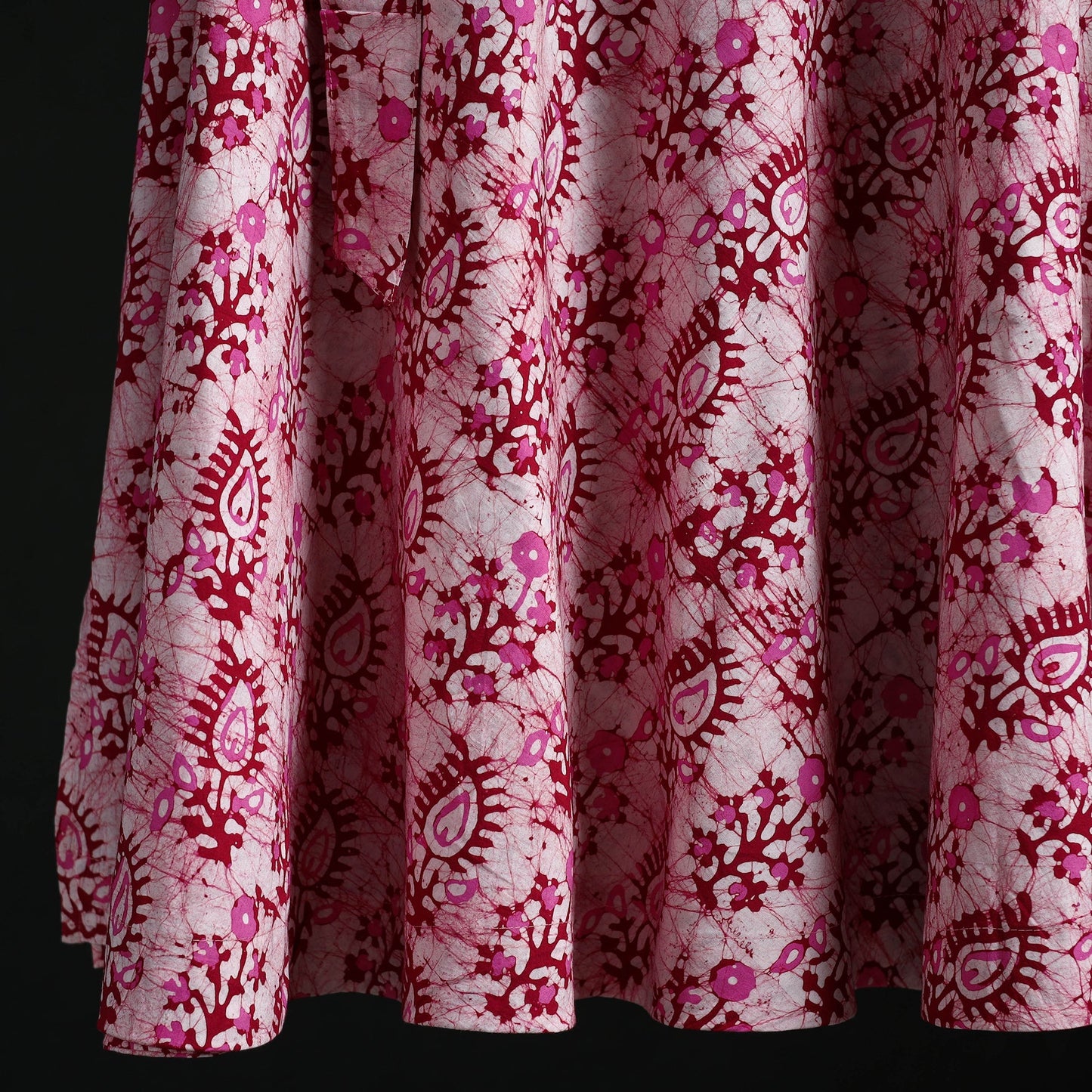 Hand block batik print cotton wrap around skirt 26
